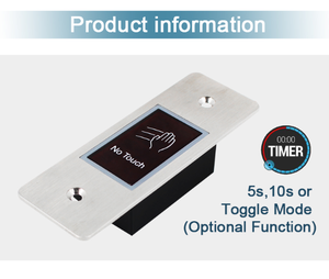 Botão de Saída Sem Toque em Aço Inoxidável com Sensor Infravermelho, Botão de Liberação Sem Toque para Sistema de Controle de Acesso de Portas - Product Image 3