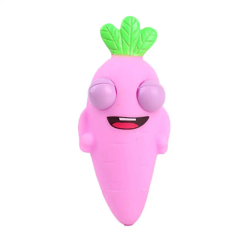 Creative cartoon fruit and vegetables burst eyes carrot squinting eyes worm cat googly eyes toy Knead happy