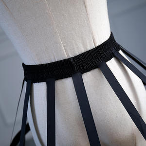 Nero cavo cinque gabbie per uccelli Cosplay violento Lolita tinta tinta a mano <span class=keywords><strong>sottoveste</strong></span> regolabile abito da sposa <span class=keywords><strong>sottoveste</strong></span> - Product Image 3