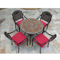 Muebles de Patio, Juegos de Muebles de Jardín para Exteriores, Mesa de Azulejos de Cerámica y Silla Moderna de Aluminio