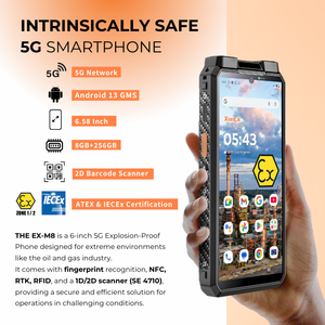 Shockproof 8800Amh Mobile Android Telefon Celular Antiexplosivo Intrinsically Safe Cellphone Reader Ip68 ATEX Mobile IECEx Phone - Product Image 2