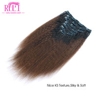 Usine Double Drawn Clip-ins Extension 100% Naturel Virgin Raw Cheveux Clip dans Extension De Cheveux
