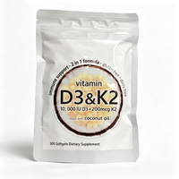 Gélules de Vitamine D3 K2 Haute Puissance – Complément Alimentaire D3 + K2 avec Huile de Coco – OEM ODM Marque Privée