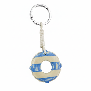 Portachiavi Mini Salvagente a Strisce Blu e Bianche Design Nautico - Product Image 2