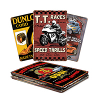 Dilanyu Decorativo Motocicleta Tema Vintage En Relieve Rusty Tin Signs Custom Retro Metal Sign Tin Sign