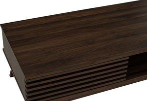 Minimalist Walnut Finish FLORO <b>Coffee</b> <b>Table</b> Sleek Rectangular Low Profile Center <b>Table</b> <b>for</b> Contemporary Living Room Decor - Product Image 6