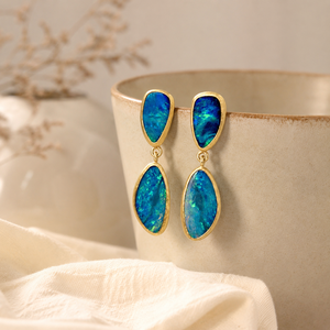 Orecchini Ocean Blue Double Peak da donna, gioielli alla moda eleganti e scintillanti - Product Image 6