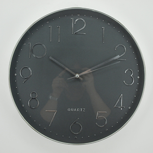 Horloges murales modernes 3D grises silencieuses à quartz de 12 pouces au design rond simple pour la décoration intérieure – Fabricants - Product Image 4