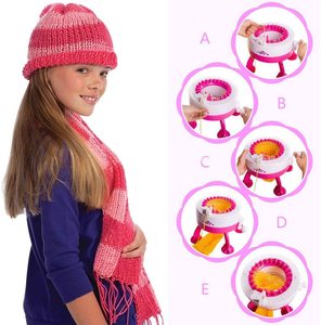 Girls Educational Pink White Smart Weaver Knitting Machine Kids' Sewing &amp; <strong>Weaving</strong> Crafts <strong>Kit</strong> - Product Image 6