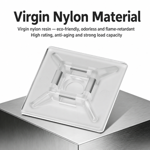 Kendinden Yapışkanlı Vidalı Delikli Naylon Kablo Bağı Tutucu, Çevre Dostu Kablo Bağı Askısı - Product Image 4