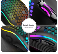 D110 RGB Mouse game berkabel, desain ergonomis 7200 DPI dapat diprogram dengan kabel kepang untuk PC & Laptop