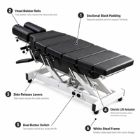 Lit de traction électrique intelligent réglable avec cadre métallique, table de massage chiropratique multifonctionnelle pour usage en salle de sport et chambre à coucher, orthopédique