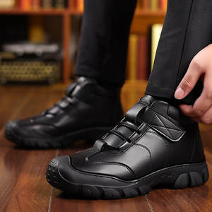 Botas de Nieve para Hombre, de Invierno, de Cuero Genuino, Forradas de Piel, Antideslizantes, con Punta Redonda, Suela de Goma, Entresuela de EVA, Cálidas - Product Image 2