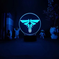 The Last of Us logo Gaming Fans Cadeau Décoration de chambre Lumière LED Lampe d'illusion 3D