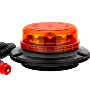 ECE ฐานอลูมิเนียมกระพริบเตือนฉุกเฉิน Beacon ไฟ LED 12V 24V สีเหลืองอำพันสัญญาณการทำเหมืองแร่ Strobe ไฟ LED สำหรับรถบรรทุกรถยก