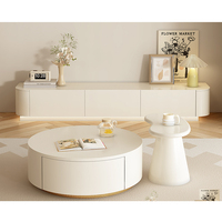 Mueble de TV Moderno y de Diseño Sencillo para Sala de Estar, Apto para Apartamentos Pequeños, con Almacenamiento Integrado y Estantes para TV