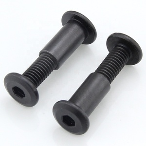 Vis à tête hexagonale autobloquante en acier inoxydable noir Chicago 6mm 8mm 14mm pour meubles, connecteurs à manchon cylindrique - Product Image 1