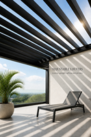 Einziehbare Aluminium-Lamellenpergola mit Motorisiertem Dachsystem, Wasserdicht und Windbeständig für Terrasse, Garten und Außenbereich