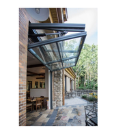 Fenêtres panoramiques à double vitrage avec design à persiennes, cadre en fer, écran pliant isolé en aluminium pour patio
