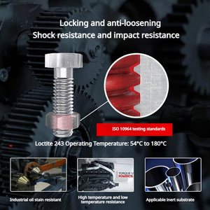 Fabricante de China Venta directa de alta resistencia Anti suelta Anti vibración <span class=keywords><strong>Loctite</strong></span> 263 <span class=keywords><strong>rojo</strong></span> líquido tornillo Threadlocker adhesivo - Product Image 3