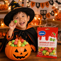 Chewing-gum en forme de pastèque, sachet de 108g, saveurs de fruits assorties, bonbons pour fête d'Halloween pour enfants