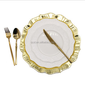 Assiettes de chargeur de pétoncles assiettes de chargeur en plastique en vrac réglage de Table de table <span class=keywords><strong>scape</strong></span> pour mariage vacances événements décor à la maison - Product Image 1