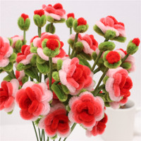 NOUVELLES ARRIVÉES - Roses artificielles en chenille faites à la main pour la décoration de la maison