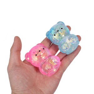 Hot Selling Maltose Slow <b>Rebound</b> Bear Squishy Toy Transparent Gold Glitter Bear Squishy Educational Stress Relief Fidget Toy - Product Image 2