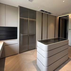 Armoire avec finition laquée de style 2026, avec étagères ouvertes, designs personnalisés, grande capacité, avec tiroirs - Product Image 1