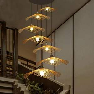 Charming Rustic Single <b>Bamboo</b> Woven Pendant <b>Light</b> Elegant Chandelier & Lighting Option - Product Image 3