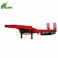 Pièces de semi-remorque à plateau surbaissé à 4 essieux, hydrauliques, robustes, 80 tonnes, 100 tonnes