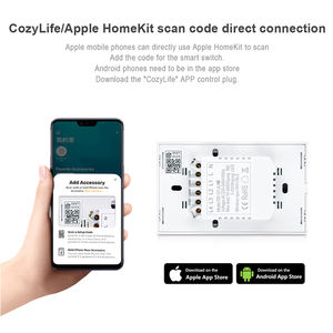 Interrupteur tactile intelligent à lumière LED WiFi avec commande vocale <span class=keywords><strong>Siri</strong></span> Fonctionne avec Apple Homekit <span class=keywords><strong>Home</strong></span> <span class=keywords><strong>Kit</strong></span> US Standard 240v Max. Voltage - Product Image 6