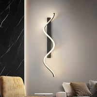 Lampe murale LED minimaliste en aluminium pour chambre à coucher, salon et couloir - Design moderne et simple avec variation de trois couleurs