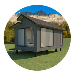Casa de Verano Moderna de Madera, Madera Tratada a Presión, Cabaña para Acampar al Aire Libre - Product Image 1