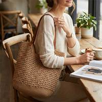 Sac fourre-tout en coton et lin tissé grande capacité réutilisable pour cadeaux, vacances, extérieur, plage et shopping