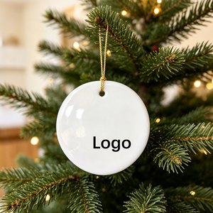 Adorno de Cerámica para Sublimación Navideña, Adornos de Cerámica Personalizados con Logotipo, Adornos de Cerámica para Árbol de <span class=keywords><strong>Navidad</strong></span> al por Mayor - Product Image 1