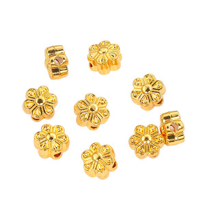 18K Gold Plated Flower Spacer Beads <b>Copper</b> Core For <b>Bracelet</b> Making DIY Jewelry Components - Product Image 4
