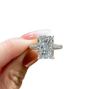 Geometric <b>Crystal</b> <b>Ring</b> Platinum Color Women's Jewelry Gift For Girlfriend - Product Image 5