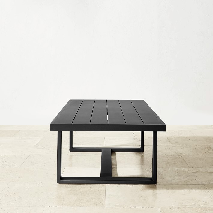 hotel outdoor furniture Crafted of enduring Aluminum frame outside garden set rectangle Metal Coffee Table