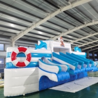 Toboggan aquatique gonflable en PVC avec logo personnalisé pour événements extérieurs, accessoires publicitaires pour entreprises, articles promotionnels