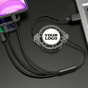 Cable USB Promocional al por Mayor con Logotipo Personalizado, Cable USB 3 en 1 de Carga Rápida, Cable Cargador para Teléfono Móvil para iPhone 13 14 15 - Product Image 1