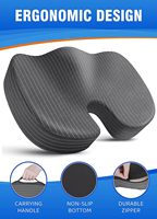 Coussin de siège en mousse à mémoire de forme rayé pour bureau et voiture coussin de chaise antidérapant avec sciatique dos coccyx coccyx soulagement de la douleur