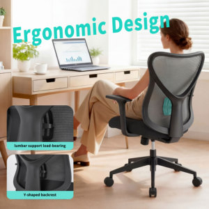 Nouvelle Chaise de <span class=keywords><strong>Bureau</strong></span> <span class=keywords><strong>Ergonomique</strong></span> Pivotante Confortable au Design Moderne en Maille <span class=keywords><strong>pour</strong></span> Usine et <span class=keywords><strong>Bureau</strong></span> – Mobilier de <span class=keywords><strong>Bureau</strong></span> et Équipement de <span class=keywords><strong>Bureau</strong></span> - Product Image 4