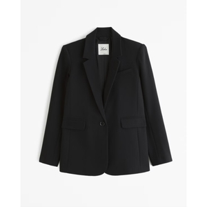 Manteau en velours tissé uni élégant noir à simple boutonnage avec poches intérieures pour femmes LEDUO - Product Image 1
