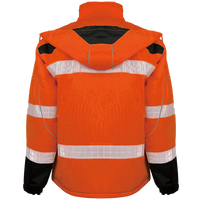 Veste de sécurité réfléchissante haute visibilité avec logo personnalisé, imperméable, Oxford 300D, manteau de travail d'hiver avec capuche, bande réfléchissante en PVC, classe 2 ANSI