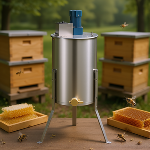 Extracteur de miel électrique en acier inoxydable à 3 cadres avec boîte de vitesses pour l'apiculture et le traitement du miel - Product Image 2