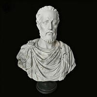 Buste masculin romain sculpté à la main en marbre naturel personnalisé pour la décoration intérieure de villa, de hall ou de galerie