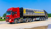 Camion compacteur de déchets à trois essieux avec transmission hydraulique manuelle, moteur et boîte de vitesses, vente directe d'usine