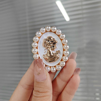 Broche tête de beauté Vintage fleur plaque boucle bijoux à bricoler soi-même accessoires en alliage diamant boucle broche