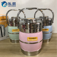 Thermos alimentaire en acier inoxydable de 2,2 L avec poignée et compartiment, récipient isotherme pour aliments, boîte à lunch